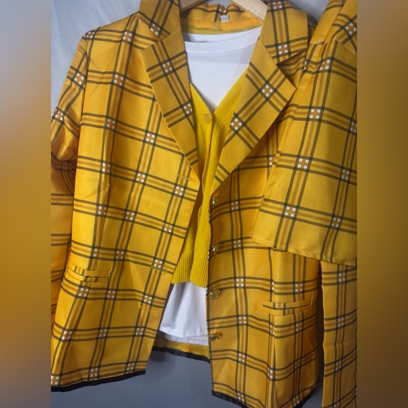 WOMENS Y2K AUTHENTIC CLUELESS CHER YELLOW PLAID COSTUME, COSPLAY, PREPPY, Medium - Picture 3 of 11